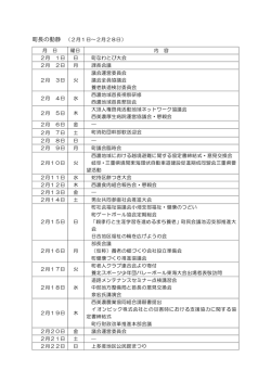 町長の動静 （2月1日&sim;2月28日） 月 日 曜日 内 容 2月 1日 日