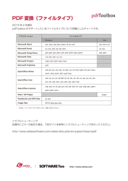 PDF 変換（ファイルタイプ）
