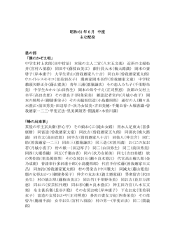 昭和 61 年 6 月 中座 主な配役 昼の部 「僕のかぞえ唄」 中学生村上次郎