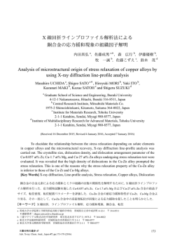 X 線回折ラインプロファイル解析法による 銅合金の応力緩和
