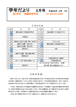 第1学年 桐陽高等学校 Tel 055‐921‐0350