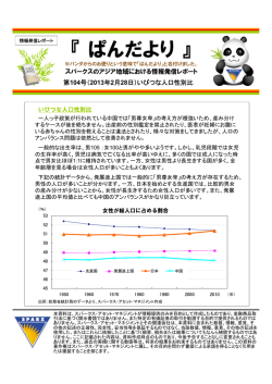アジア情報ぱんだより 第104号 「いびつな人口性別比」