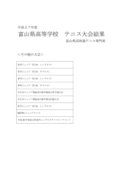 富山県高等学校 テニス大会結果