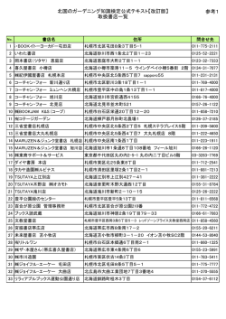 北国のガーデニング知識検定公式テキスト【改訂版】 取扱書店一覧 参考1