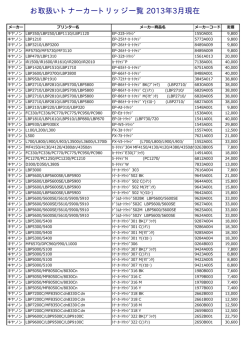 お取扱いトナーカートリッジ一覧 2013年3月現在