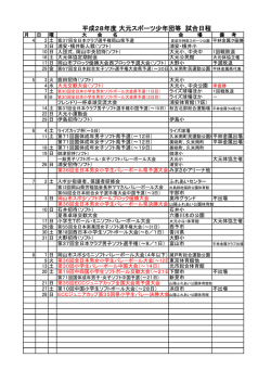 平成28年度 大元スポーツ少年団等 試合日程
