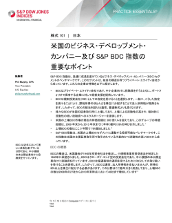 Practice Essentials: 米国のビジネス・デベロップメント・ カンパニー及び
