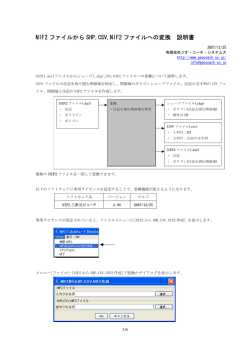 NIF2ファイルからSHP,CSV,NIF2ファイルへの変換