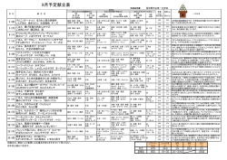 9月予定献立表