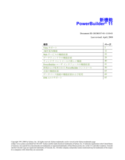 新機能 PowerBuilder® 11