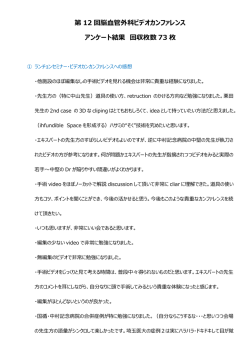 第 12 回脳血管外科ビデオカンファレンス アンケート結果 回収枚数 73 枚