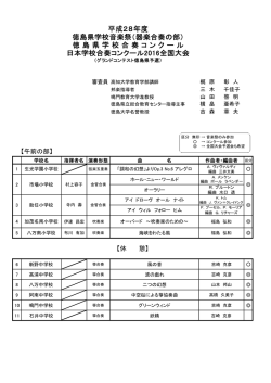 平成28年度 徳島県学校音楽祭（器楽合奏の部）