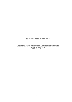 Capability Based Professional Certification Guideline