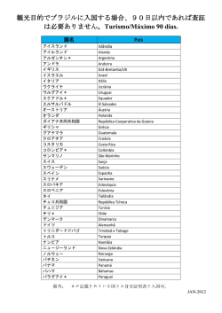 観光目的でブラジルに入国する場合、90日以内であれば査証 は必要