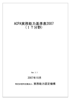 ACPA実務能力基準表2007 (IT分野)