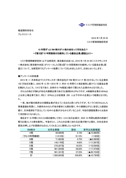 第3回「10年間高格付を維持している優良企業」調査