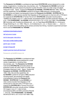 Panasonic aj hdx900 dvcpro hd