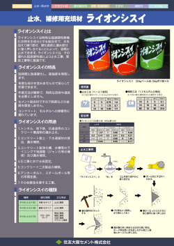 止水，補修用充填材 ライオンシスイ
