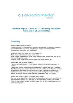 Radian6 Report - June 2011 - FHS