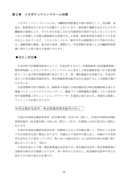 第2章 メタボリックシンドローム対策 現状と課題   ＊特定健診受診率