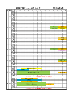 相馬光陽サッカー場予約状況 平成28年3月