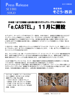 「e.CASTEL」 11月に開設