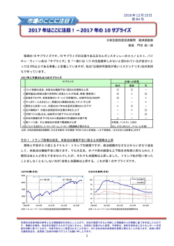 2017 年はここに注目！－2017 年の 10 サプライズ