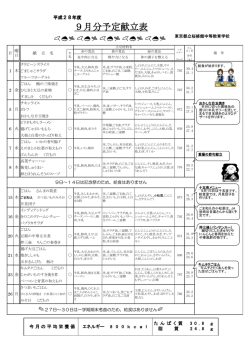 給食献立 (H28年度 9月分)