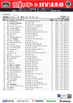 4時間エンデューロ 男子・ロード・チーム