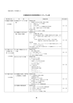 （様式第1号別紙1） 介護職員初任者研修課程カリキュラム表