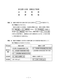 浄化槽の点検 ・ 調整及び修理 水・ 質 管 理 字青 掃 概 論