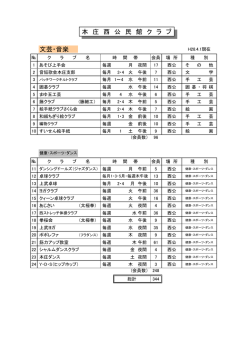 西公民館利用者団体一覧（PDF：42.4KB）
