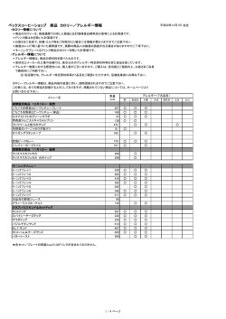 ベックスコーヒーショップ 商品 カロリー／アレルギー情報