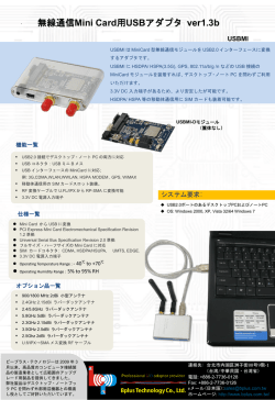 無線通信Mini Card用USBアダプタ ver1.3b