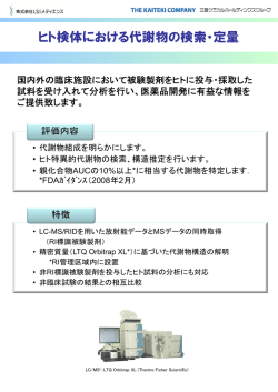 ヒト検体における代謝物の検索・定量