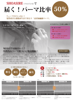 SHOASIRE（ソレイシル）で届くパーマ比率50％ ミネラル・セラミド・酵素 3
