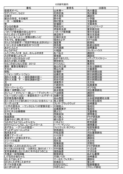 書名 著者名 出版社 信長死すべし 山本兼一 角川書店 ラブソファに
