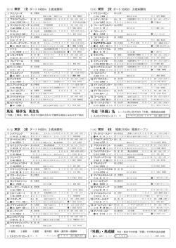 1R 2R 3R 4R 馬名 騎手名 馬主名 「外伯」・馬成績
