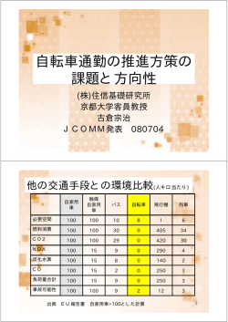 自転車通勤の推進方策の 課題と方向性