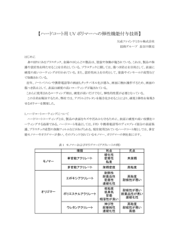 ハードコート用 UV ポリマーへの弾性機能付与技術