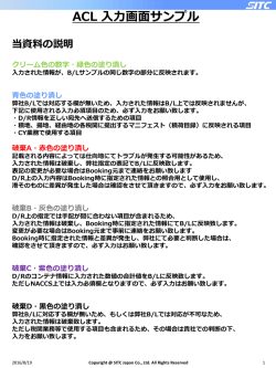 ACL 入力画面 サンプル - SITC JAPAN CO., LTD.