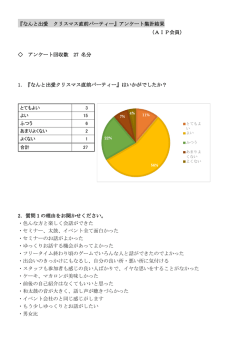 『なんと出愛 クリスマス直前パーティー』アンケート集計結果 （AIP会員