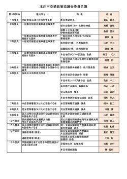 本庄市交通政策協議会委員名簿