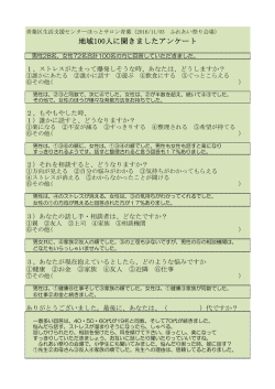 アンケート結果 - ほっとサロン青葉