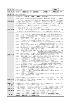 科 目 名 現代と人権 教職 科 目 区 分 総合教育
