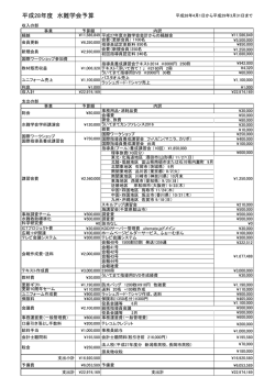 平成28年度予算 - 一般社団法人水難学会