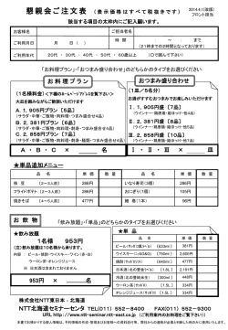 お料理プラン おつまみ盛り合わせ Ⅰ ・ Ⅱ ・ Ⅲ &times; 皿 A ・ B ・ C &times; 名 単品