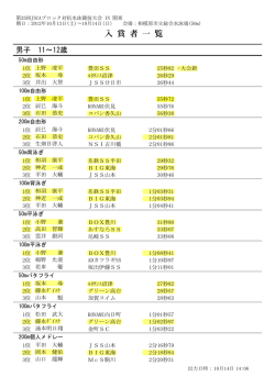 3位入賞者一覧（黄色マーカーが東海ブロック選手）