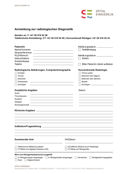 Anmeldung zur radiologischen Diagnostik