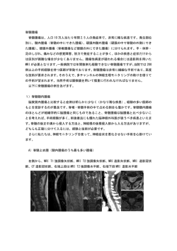 脊髄腫瘍 脊髄腫瘍は、人口 10 万人当たり年間 2.5 人の発症率で、非常
